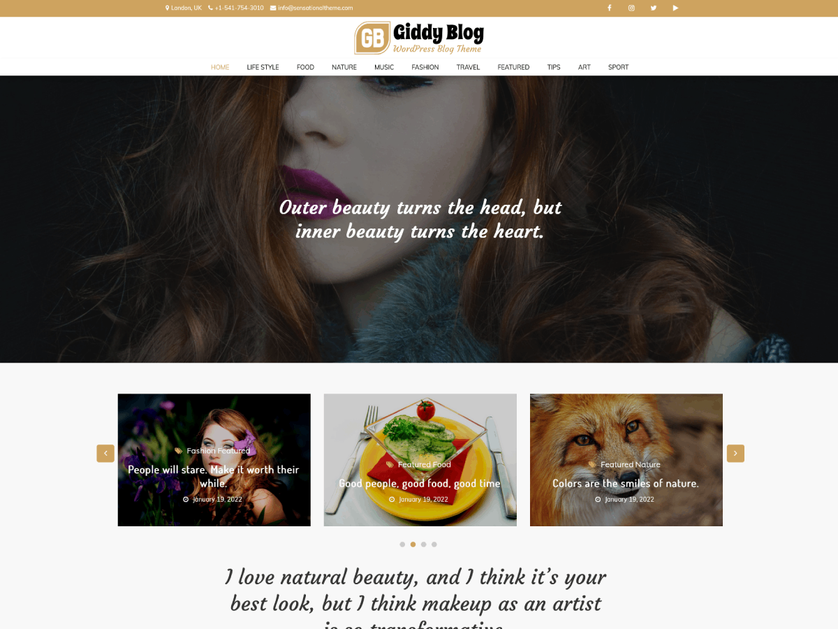 Giddy Blog Pro – Best WordPress Blog Theme